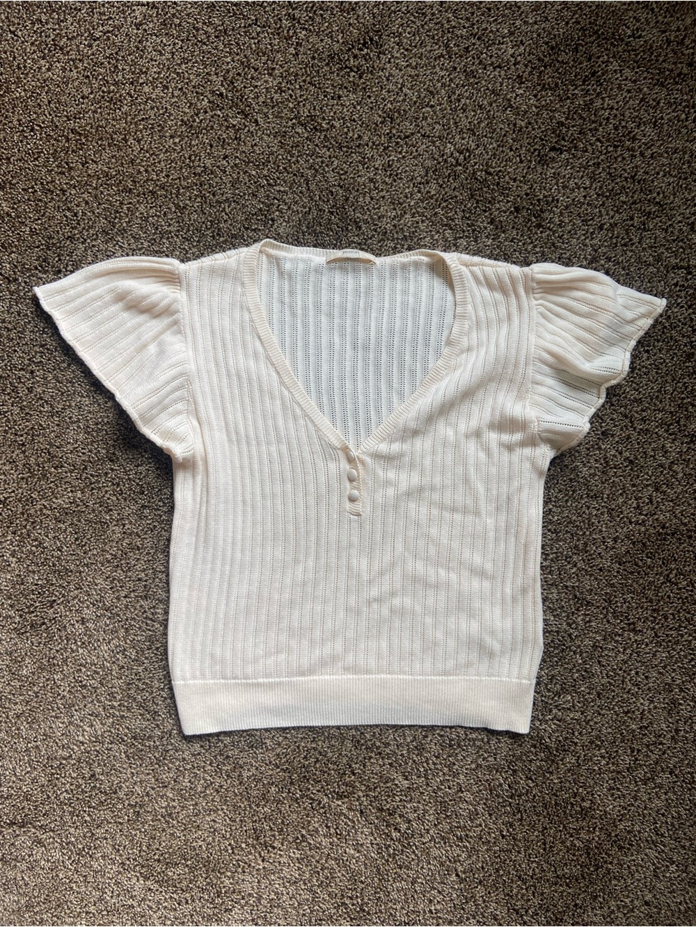 Sessun Flutter Sleeve Knit Top Medium